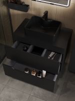 Orange Line тумба с раковиной подвесная 80 см, черный арт-Li-80TubMDF+B01-475MB — фото 4, Тумбы с раковиной