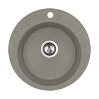 Мойка кухонная ШЕЛЛИ 50, круглая, серый шелк 1A734732SS250 — фото 1, Кухонные мойки