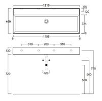 Раковина SIMAS AGILE подвесная или накладная без отверстия цвет белый AG121 арт-AG121.0 — фото 2, Раковины накладные