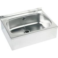 Раковина из нержавеющей стали настенная прямоугольная с отверстием от перелива 148х485х364 мм, шт 13042.B — фото 1, Раковины