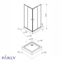 Ограждение VIVA90B N душевое Ceruttispa без поддона (90x90x195) — фото 438, Прямоугольные душевые уголки