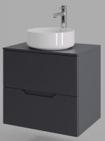 Orange Line Li-60TugMDF+B09-360W тумба с раковиной подвесная 60 см, графит/белый Li-60TugMDF+B09-360W — фото 5, Тумбы с раковиной