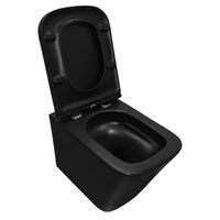 Унитаз подвесной Azario Teramo 490х345х355 безободковый, слив скрытое торнадо, быстросъемное сиденье микролифт, черный матовый арт-AZ-0052-UQ3MB — фото 2, Подвесные унитазы