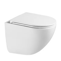 Унитаз ABBER Bequem AC1131TC подвесной белый, безободковый, смыв торнадо, с закрытым дном — фото 1, Подвесные унитазы