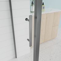 Душевой угол Veconi Evo 100SP GR 1100х1100x1950, графит брашинг, прозрачное стекло E1-SP-GR-110110-01-C9 — фото 3, Душевые уголки