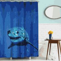 шторка д/в тканевая 180х200см "Акула" MZ-44 — фото 1, Шторки на ванну