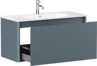 Тумба под раковину Allen Brau Gravity 100 1.370018.BGM синий матовый — фото 3, Тумбы под раковину