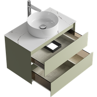 Товар: Подвесная тумба с двумя ящиками 81 см, цвет зеленый шалфей со столешницей мрамор белый и наставным умывальником арт-GE01082SH+STG814X476MW - фото 2 Подвесная тумба с двумя ящиками 81 см, цвет зеленый шалфей со столешницей мрамор белый и наставным умывальником арт-GE01082SH+STG814X476MW — фото 2, Тумбы с раковиной