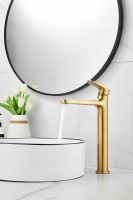 Смеситель для накладной раковины BELZ, брашированное золото арт-B11713-5 — фото 3, Смесители для раковины