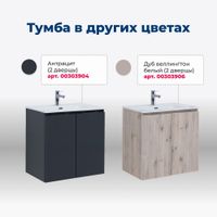 Тумба под раковину Aquanet Алвита New 70 2 дверцы, белый матовый арт-00303905 — фото 6, Тумбы под раковину