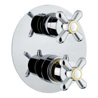 Смеситель для душа встраиваемый с термостатом Webert Armony AM970903017, хром/золото — фото 1, Смеситель для душа