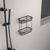 Полка двойная Timo Saona 13083/03 черный — фото 2, Полки для ванной и душа