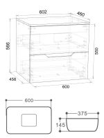 Orange Line Li-60TuwMDF+B07-600W тумба с раковиной подвесная 60 см, белый Li-60TuwMDF+B07-600W — фото 1, Тумбы с раковиной