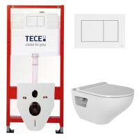 КОМПЛЕКТ TECE + BIEN: 9400413 Инсталляция для подвесного унитаза TECE + Bien Подвесной безободковый унитаз ION с гигиеническим покрытием в комплекте с сиденьем микролифт IOKA050N2VP0W5000 арт-TC413IONVP0 — фото 2, Комплекты унитаз + инсталляция