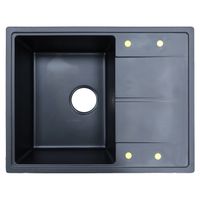 Кухонная мойка AZARIO Tavas 620х480х197 кварцевая, прямоугольная, сифон в комплекте, цвет Черный арт-CS000976724 — фото 7, Кухонные мойки