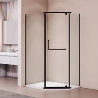 Душевой уголок RGW PA-091B 100х120, трапеция, профиль черный, стекло прозрачное, арт-35089102-14 — фото 2, Душевые уголки трапеция