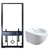 Сет AZARIO Инсталляция для Биде + подвесное биде Azario Grado белый арт-AZ-8040-1001/F-0053-0025+AZ-0046-BW SP — фото 8, Комплекты унитаз + инсталляция