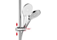 AQ2740CR ЛУГАНО душевая система (смеситель для ванны) 255 мм, хром — фото 2, Душевые стойки