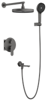 Душевая система встраиваемая BELZ, с тропическим душем, лейкой, изливом, оружейная сталь, арт-B80713-3 — фото 1, Встраиваемые душевые комплекты