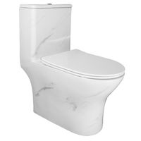 Унитаз-моноблок Azario Terni 350х670х760 напольный, безободковый, горизонтальный слив, сиденье дюропласт микролифт, цвет - белый мрамор арт-AZ-8618M — фото 13, Напольные унитазы