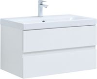 Тумба под раковину Aquanet Беркли 80 белый глянец (2 ящика) 00302351 — фото 13, Тумбы под раковину