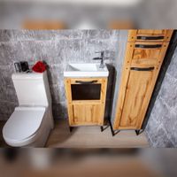 Комплект мебели для ванной Бриклаер ЛОФТ 45, метрополитен грей — фото 4, Комплекты мебели для ванной