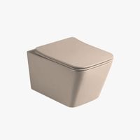 Унитаз подвесной Q-Line безободковый, цвет капучино мат., ультратонкое soft close сиденье арт-VT1-12MC — фото 6, Подвесные унитазы