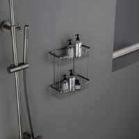 Полка двойная Timo Saona 13083/18 черное золото — фото 1, Полки для ванной и душа