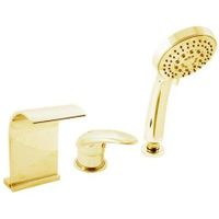 D467.5YZ DUNAJ смеситель каскадный на 3 отверстия, ЦВЕТ ЗОЛОТО — фото 1, Смеситель для ванны