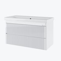 Эмилия-100 тумба подвесная с 2ящ., белый 4634817180011 — фото 2, Тумбы под раковину