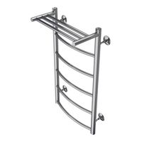 Полотенцесушитель водяной AZARIO VERONA 400/800 с полкой, 5 секций, нижнее/диагональное подключение, 1/2", хром арт-AZ04148P — фото 2, Водяные полотенцесушители