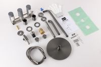 Товар: Душевая система ABBER Wasser Kreis 316 AF8150BGG скрытого монтажа с изливом, термостат, оружейная сталь брашированная - фото 2 Душевая система ABBER Wasser Kreis 316 AF8150BGG скрытого монтажа с изливом, термостат, оружейная сталь брашированная — фото 2, Встраиваемые душевые комплекты