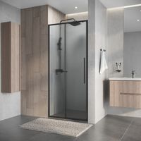 Дверь в нишу Niagara Nova (100х195) графит,раздвижная влево,стекло шиншилла,1 место арт-NG-34-L10CHGR — фото 3, Раздвижные душевые двери