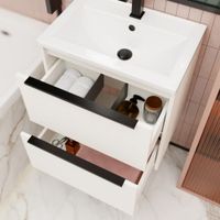 Тумба под раковину подвесная La Fenice Tesoro FNC-01-TES-PB-60-2, белый — фото 4, Тумбы под раковину