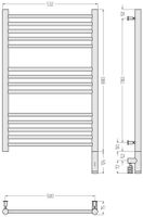 Полотенцесушитель электрический Сунержа Богема 3.0 прямая 800х500 МЭМ правый Тёмный титан муар арт-15-5805-8050 — фото 3, Электрические полотенцесушители