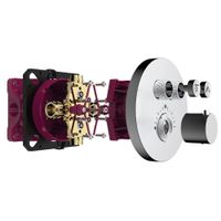 Набор для комплектации ванны с изливом и термостатом с регулировкой напора, хром арт-AQM8407CR — фото 2, Встраиваемые душевые комплекты