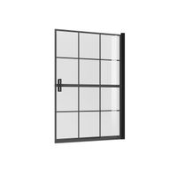 Шторка для ванны Niagara Nova (90х140) черный матовый,стекло прозрачное с рисунком,распашная,1 место арт-NG-08-90BLACK — фото 9, Шторки для ванной распашные