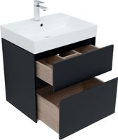 Тумба с раковиной Aquanet Бруклин 60 цв. антрацит матовый арт-00312875 — фото 11, Тумбы с раковиной