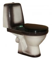 ПРЕМЬЕР Унитаз-компакт с арматурой, сиденьем, креплением, черный ROSA Вн УнЧ04 — фото 1, Напольные унитазы