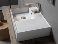 Раковина Scarabeo TEOREMA 2.0 подвесная или накладная с переливом с одним отверстием цвет белый с антибактериальным и грязеотталкивающим покрытием BIOKER арт-5114 BK — фото 2, Раковины подвесные