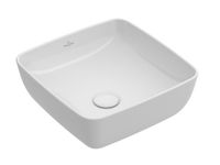 Раковина, Villeroy&Boch, Artis, ширина, мм-410, глубина, мм-410, высота, мм-125, тип установки-на столешницу, отверстия для смесителя-отсутствуют, материал-TitanCeram, цвет-альпийский белый 41784101 — фото 1, Раковины