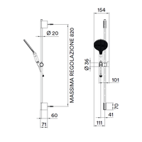 Душевой гарнитур BOSSINI APICE цвет хром арт-DA5059-N.030 — фото 4, Душевые гарнитуры на штанге