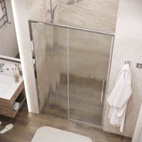 Дверь в нишу Grossman Galaxy (100х195) хром,стекло шиншилла,раздвижная, 1 место арт-100.K33.01.100.10.02 — фото 4, Раздвижные душевые двери