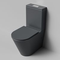 Унитаз напольный Grossman (640х360х835) безободковый,серый матовый с тонкой крышкой,микролифт,смыв торнадо,2 места арт-GR-4458GMSQ — фото 4, Напольные унитазы