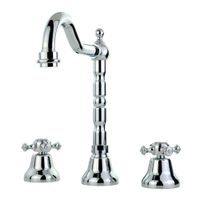 PRESTIGE См-ль д/раковины излив "змейка", на 3 отв., донный клапан "click-clack", хром арт-31617 — фото 2, Смесители для раковины