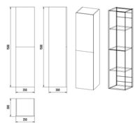 Шкаф-пенал арт-П-Нен-05035-01 — фото 9, Пеналы для ванной комнаты