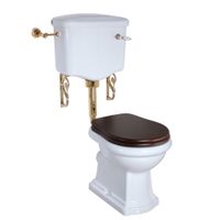 Товар: BELLA Комплект унитаз напольный выпуск в стену, бачок низкий с ручкой золото, белый (БЕЗ КРЫШКИ) 31113 - фото 2 BELLA Комплект унитаз напольный выпуск в стену, бачок низкий с ручкой золото, белый (БЕЗ КРЫШКИ) 31113 — фото 2, Напольные унитазы