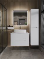 Orange Line тумба с раковиной подвесная 80 см, белый арт-Li-80TuwMDF+B08-600W — фото 5, Тумбы с раковиной