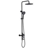 Душевая стойка ABBER Weiss Insel AF8016NB с изливом, черная матовая — фото 1, Душевые стойки