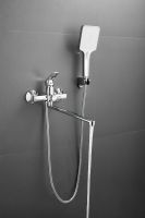 Смеситель для ванны однорычажный с длинным изливом и душем BELZ, хром, арт-B22715 — фото 4, Смеситель для ванны